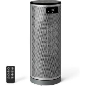 imageAmazon Basics Space Heater for Indoor Use with PTC Ceramic Technology 1500W Remote Control 70 Oscillation 10inch Grey16 inch