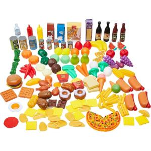 imageAmazon Basics Pretend Toy Play Food for Kids Ages 3 and Up Set of 150 Pieces Multicolor150 pieces