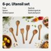 imageAmazon Basics Wooden Cooking Spoons 6Piece Set Acacia Wood CookwareSafe