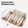 imageAmazon Basics Wooden Cooking Spoons 6Piece Set Acacia Wood CookwareSafe