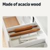 imageAmazon Basics Wooden French Rolling Pin 17 in Acacia Wood Nonstick