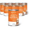 imageAmazon Basics Puppy Chopped Ground Dinner Canned Dog Food with Chicken ampamp Beef 132oz Pack of 12Chicken and Beef