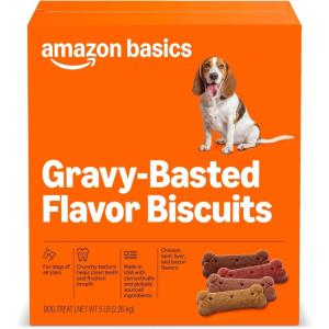 imageAmazon Basics Crunchy Dog Biscuits Multi Flavor Dog Treats 5 lb BoxGravy