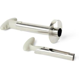 imageAmazon Basics Pineapple Corer and Slicer and Apple Corer 2Piece Set DishwasherSafe Linen Gray