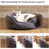 imageAmazon Basics Round Dog Bed for Medium Dogs Cat Beds for Indoor Cats Washable Pet Bed with Soft Plush Cushion AntiSlip Bottom 30x24x8 Inches GrayL30248