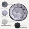 imageAmazon Basics Round Dog Bed for Medium Dogs Cat Beds for Indoor Cats Washable Pet Bed with Soft Plush Cushion AntiSlip Bottom 30x24x8 Inches GrayL30248