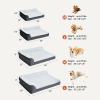 imageAmazon Basics Washable LShaped Dog Bed for Small Dogs AntiSlip Pet Sofa Bed for Indoor Dogs Crate Bed 24x18x65 Inches Gray ExtraSmallLight Gray