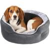 imageAmazon Basics Round Dog Bed for Medium Dogs Cat Beds for Indoor Cats Washable Pet Bed with Soft Plush Cushion AntiSlip Bottom 30x24x8 Inches GrayL30248