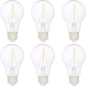 imageAmazon Basics NonDimmable LED Light Bulbs Long Lasting 9W E26 Base 5000K Daylight White A19 60W Equivalent 24PackClear  Daylight