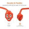 imageAmazon Basics 100 foot 3Prong Vinyl IndoorOutdoor Extension Cord  10 Amps 1250 Watts 125 VAC  OrangeGreen