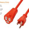 imageAmazon Basics 100 foot 3Prong Vinyl IndoorOutdoor Extension Cord  10 Amps 1250 Watts 125 VAC  OrangeOrange