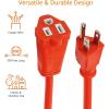 imageAmazon Basics 100 foot 3Prong Vinyl IndoorOutdoor Extension Cord  10 Amps 1250 Watts 125 VAC  OrangeOrange