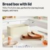 imageAmazon Basics Carbon Steel Bread Box with Acacia Wood Lid Lid Doubles as Cutting Board 119 x 71 x 52 in