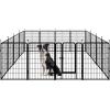 imageAmazon Basics Dog Playpen 16 Panels Metal Fence with Door Foldable for Indoor and Outdoor Use Suitable for Small to Medium Sized Dogs 30 Inch Height BlackBlack