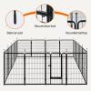 imageAmazon Basics Dog Playpen 16 Panels Metal Fence with Door Foldable for Indoor and Outdoor Use Suitable for Small to Medium Sized Dogs 30 Inch Height BlackBlack