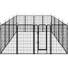 imageAmazon Basics Dog Playpen 16 Panels Metal Fence with Door Foldable for Indoor and Outdoor Use Suitable for Small to Medium Sized Dogs 30 Inch Height BlackBlack