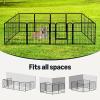 imageAmazon Basics Dog Playpen 16 Panels Metal Fence with Door Foldable for Indoor and Outdoor Use Suitable for Small to Medium Sized Dogs 30 Inch Height BlackBlack