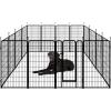 imageAmazon Basics Dog Playpen 16 Panels Metal Fence with Door Foldable for Indoor and Outdoor Use Suitable for Small to Medium Sized Dogs 30 Inch Height BlackBlack