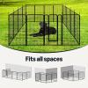 imageAmazon Basics Dog Playpen 16 Panels Metal Fence with Door Foldable for Indoor and Outdoor Use Suitable for Small to Medium Sized Dogs 30 Inch Height BlackBlack