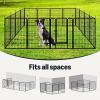 imageAmazon Basics Dog Playpen 16 Panels Metal Fence with Door Foldable for Indoor and Outdoor Use Suitable for Small to Medium Sized Dogs 48 Inch Height BlackBlack