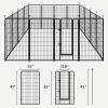 imageAmazon Basics Dog Playpen 16 Panels Metal Fence with Door Foldable for Indoor and Outdoor Use Suitable for Small to Medium Sized Dogs 48 Inch Height BlackBlack