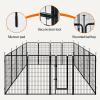imageAmazon Basics Dog Playpen 16 Panels Metal Fence with Door Foldable for Indoor and Outdoor Use Suitable for Small to Medium Sized Dogs 48 Inch Height BlackBlack