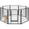 imageAmazon Basics Dog Playpen 16 Panels Metal Fence with Door Foldable for Indoor and Outdoor Use Suitable for Small to Medium Sized Dogs 48 Inch Height BlackBlack