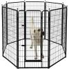 imageAmazon Basics Dog Playpen 16 Panels Metal Fence with Door Foldable for Indoor and Outdoor Use Suitable for Small to Medium Sized Dogs 48 Inch Height BlackBlack
