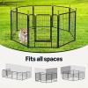 imageAmazon Basics Dog Playpen 16 Panels Metal Fence with Door Foldable for Indoor and Outdoor Use Suitable for Small to Medium Sized Dogs 48 Inch Height BlackBlack