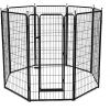 imageAmazon Basics Dog Playpen 16 Panels Metal Fence with Door Foldable for Indoor and Outdoor Use Suitable for Small to Medium Sized Dogs 48 Inch Height BlackBlack