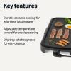 imageAmazon Basics Electric Griddle with Nonstick Ceramic Coating Flat Grill for Pancake 10 x 20 inches Black