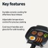 imageAmazon Basics Electric Skillet and Frying Pan with Glass Lid Nonstick Ceramic Coating 12 x 12 inches Black