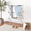 imageAmazon Basics Foldable Portable Laundry Rack for Air Drying Clothing Indoor Outdoor Use  145quot D x 295quot W x 418quot H WhiteChrome