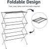 imageAmazon Basics Foldable Portable Laundry Rack for Air Drying Clothing Indoor Outdoor Use  145quot D x 295quot W x 418quot H WhiteChrome
