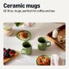 imageAmazon Basics Glazed Stoneware Coffee Mugs Ceramic 4Piece Set 16 oz Microwave and DishwasherSafe IvoryOlive