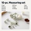 imageAmazon Basics Measuring Cups and Spoons 10Piece Set DishwasherSafe Linen Gray