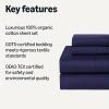 imageAmazon Basics Organic Cotton Sheet Set with 1Piece Pillowcase White Twin XLNavy