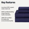 imageAmazon Basics Organic Cotton Sheet Set with 1Piece Pillowcase White Twin XLNavy