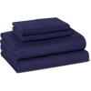 imageAmazon Basics Organic Cotton Sheet Set with 1Piece Pillowcase White Twin XLNavy