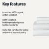 imageAmazon Basics Organic Cotton Sheet Set with 1Piece Pillowcase White Twin XLWhite