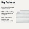 imageAmazon Basics Organic Cotton Sheet Set with 1Piece Pillowcase White Twin XLWhite