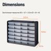imageAmazon Basics Storage Cabinet 24Drawer Plastic Organizer with Dividers for OfficeCraftTools Wall Mountable 63 x 213 x 158 inch Black