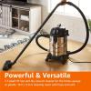 imageAmazon Basics Wet Dry Vacuum Cleaner 4 gallon Shop 3 HP Stainless Steel GreyBlack6 gallon Shop  35 HP