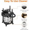imageAmazon Basics Wet Dry Vacuum Cleaner 4 gallon Shop 3 HP Stainless Steel GreyBlack6 gallon Shop  35 HP