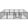 imageAmazon Basics Dog Playpen 16 Panels Metal Fence with Door Foldable for Indoor and Outdoor Use Suitable for Small to Medium Sized Dogs 30 Inch Height BlackBlack