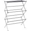 imageAmazon Basics Foldable Portable Laundry Rack for Air Drying Clothing Indoor Outdoor Use  145quot D x 295quot W x 418quot H WhiteChrome