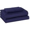 imageAmazon Basics Organic Cotton Sheet Set with 1Piece Pillowcase White Twin XLNavy