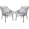 imageAmazon Basics Outdoor All Weather Rope Club Chair with Steel Frame and Cushions 2 Pack 2756 x 2913 x 3386 inches GreyGrey