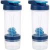 imageAmazon Basics Protein Shaker Bottle with Mixer Ball Cups for Shakes 20 oz 2Pack Gray 118x9x23 cmBlue
