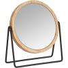imageAmazon Basics Vanity Round Mirror with Bamboo Rim Magnification Tabletop Mount Black 72quotL x 287 quotW72L x 29W